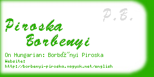 piroska borbenyi business card